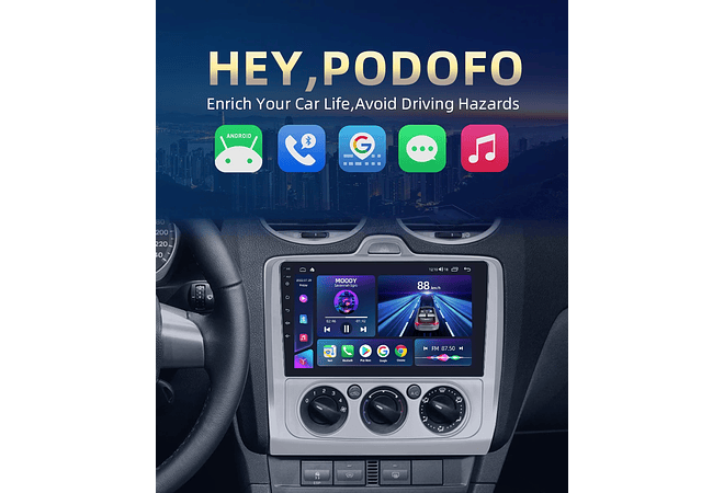 RD102 Android ford focus 2 mk2 2004-2011 1GB a 8GB RAM e 16GB a 128GB ROM com ou sem Carplay