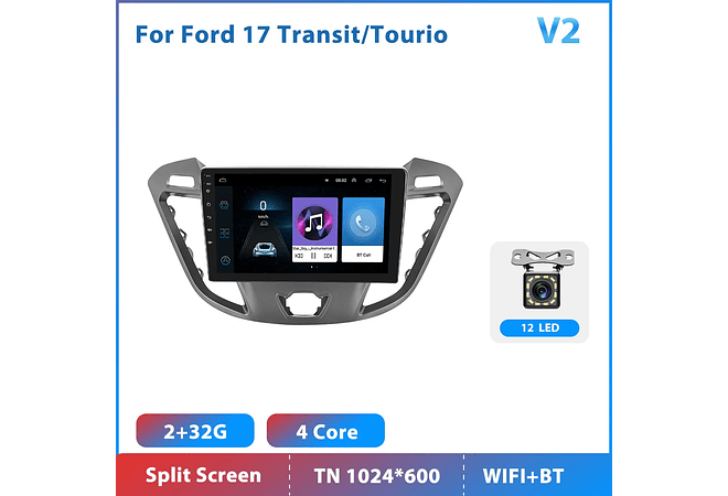 RD104 Android ford transit tourneo 2017 1GB a 8GB RAM e 16GB a 128GB ROM com ou sem Carplay