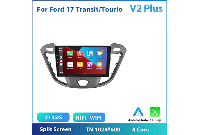 RD104 Android ford transit tourneo 2017 1GB a 8GB RAM e 16GB a 128GB ROM com ou sem Carplay