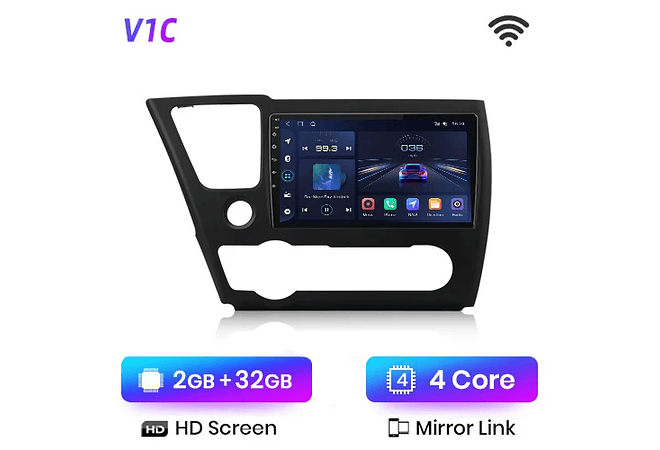 RD105 Android honda civic 9 2013-2016 1GB a 8GB RAM e 16GB a 128GB ROM com ou sem Carplay