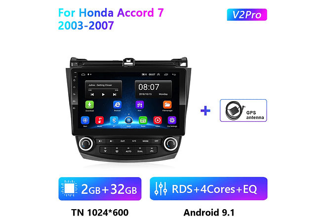 RD106 Android honda accord 7 2003-2007 1GB a 8GB RAM e 16GB a 128GB ROM com ou sem Carplay
