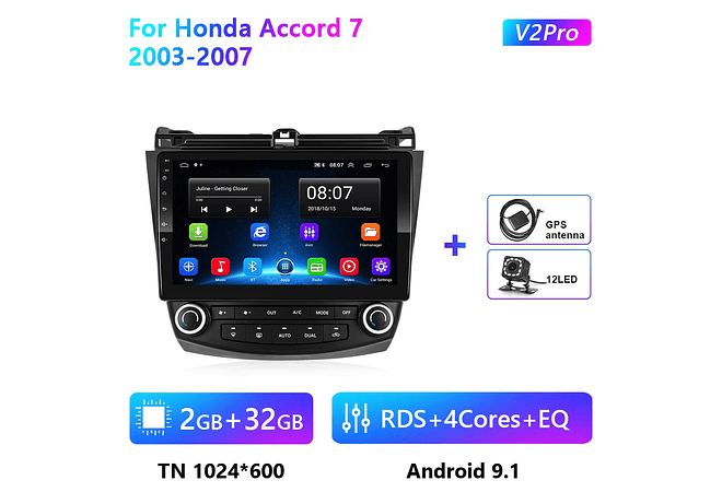 RD106 Android honda accord 7 2003-2007 1GB a 8GB RAM e 16GB a 128GB ROM com ou sem Carplay
