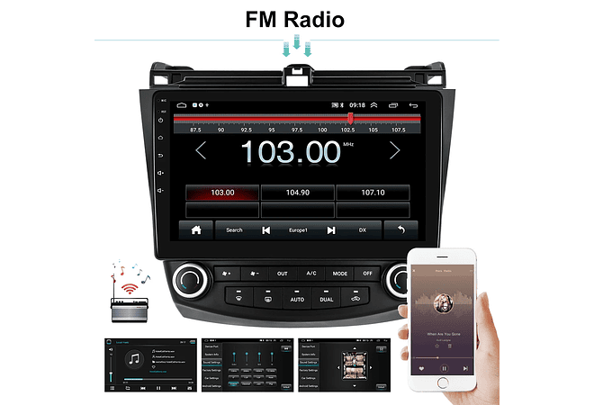 RD106 Android honda accord 7 2003-2007 1GB a 8GB RAM e 16GB a 128GB ROM com ou sem Carplay