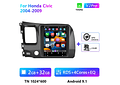 RD108 Android honda civic 2004-2009 1GB a 8GB RAM e 16GB a 128GB ROM com ou sem Carplay