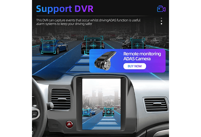 RD108 Android honda civic 2004-2009 1GB a 8GB RAM e 16GB a 128GB ROM com ou sem Carplay