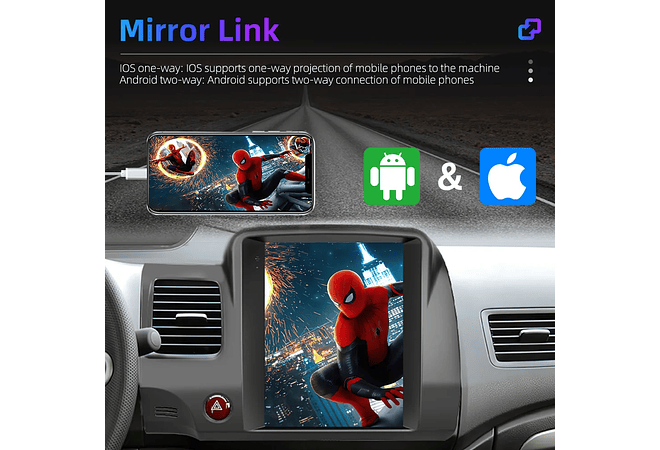 RD108 Android honda civic 2004-2009 1GB a 8GB RAM e 16GB a 128GB ROM com ou sem Carplay