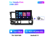RD109 Android honda civic 2006-2011 1GB a 8GB RAM e 16GB a 128GB ROM com ou sem Carplay