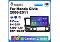 RD109 Android honda civic 2006-2011 1GB a 8GB RAM e 16GB a 128GB ROM com ou sem Carplay