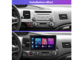 RD109 Android honda civic 2006-2011 1GB a 8GB RAM e 16GB a 128GB ROM com ou sem Carplay