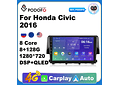 RD111 Android honda civic 2016 1GB a 8GB RAM e 16GB a 128GB ROM com ou sem Carplay