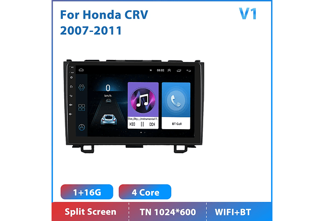 RD112 Android honda crv CR-V 2007-2011 1GB a 8GB RAM e 16GB a 128GB ROM com ou sem Carplay