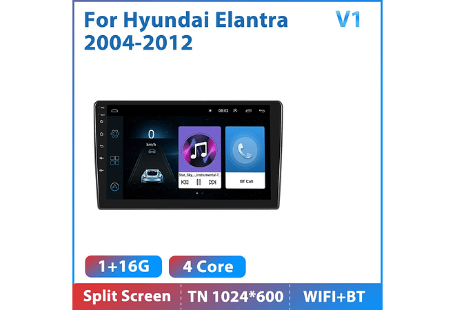 RD114 Android hyundai elantra 2004-2012 1GB a 8GB RAM e 16GB a 128GB ROM com ou sem Carplay