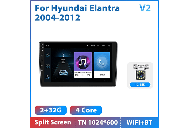 RD114 Android hyundai elantra 2004-2012 1GB a 8GB RAM e 16GB a 128GB ROM com ou sem Carplay