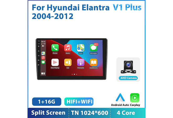 RD114 Android hyundai elantra 2004-2012 1GB a 8GB RAM e 16GB a 128GB ROM com ou sem Carplay