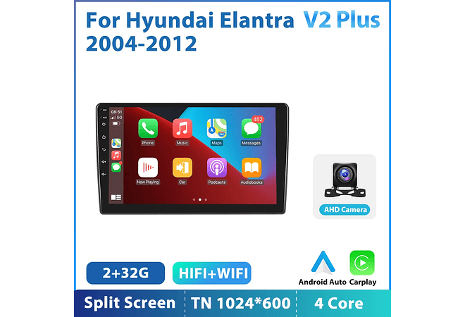 RD114 Android hyundai elantra 2004-2012 1GB a 8GB RAM e 16GB a 128GB ROM com ou sem Carplay