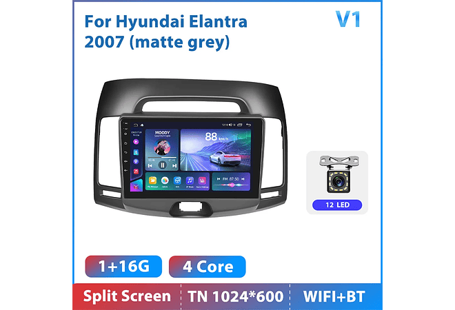 RD115 Android hyundai elantra 2007 1GB a 8GB RAM e 16GB a 128GB ROM com ou sem Carplay