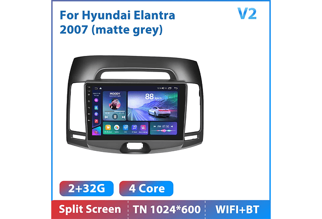 RD115 Android hyundai elantra 2007 1GB a 8GB RAM e 16GB a 128GB ROM com ou sem Carplay
