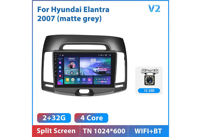 RD115 Android hyundai elantra 2007 1GB a 8GB RAM e 16GB a 128GB ROM com ou sem Carplay