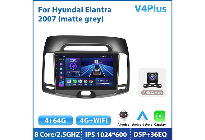 RD115 Android hyundai elantra 2007 1GB a 8GB RAM e 16GB a 128GB ROM com ou sem Carplay