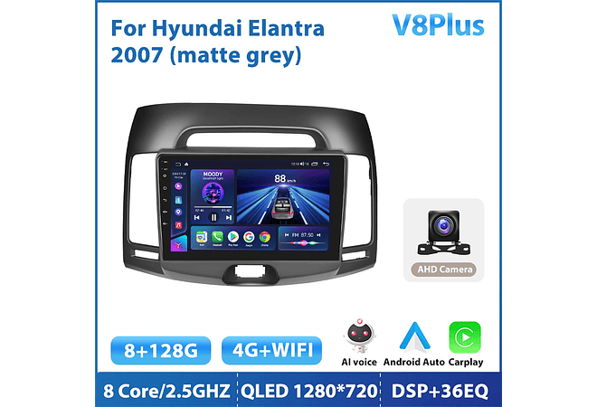 RD115 Android hyundai elantra 2007 1GB a 8GB RAM e 16GB a 128GB ROM com ou sem Carplay
