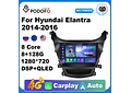 RD117 Android hyundai elantra 2014-2016 1GB a 8GB RAM e 16GB a 128GB ROM com ou sem Carplay