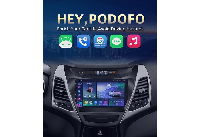 RD117 Android hyundai elantra 2014-2016 1GB a 8GB RAM e 16GB a 128GB ROM com ou sem Carplay