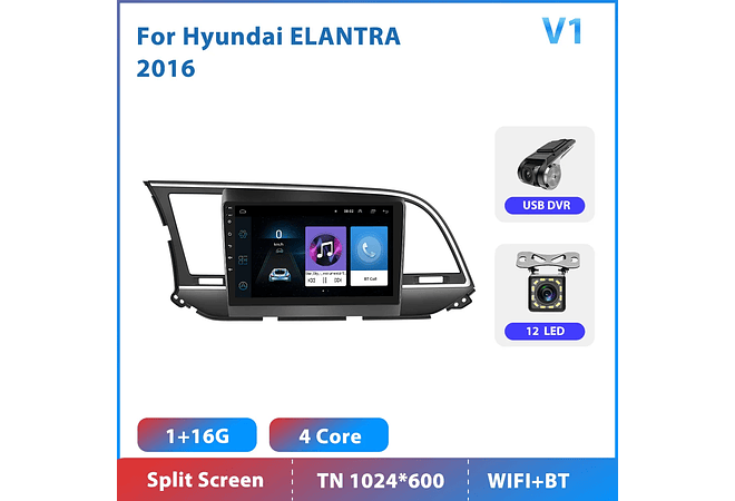 RD118 Android hyundai elantra 2016 1GB a 8GB RAM e 16GB a 128GB ROM com ou sem Carplay