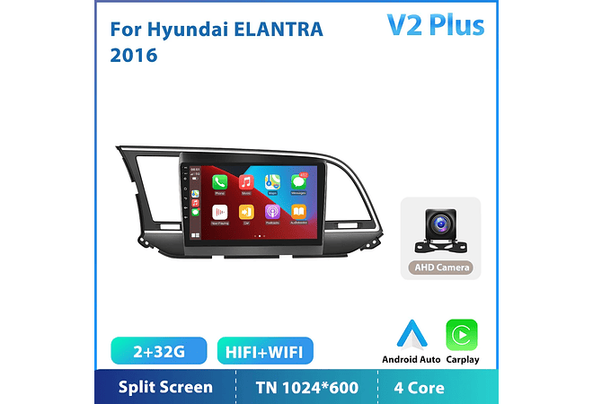 RD118 Android hyundai elantra 2016 1GB a 8GB RAM e 16GB a 128GB ROM com ou sem Carplay