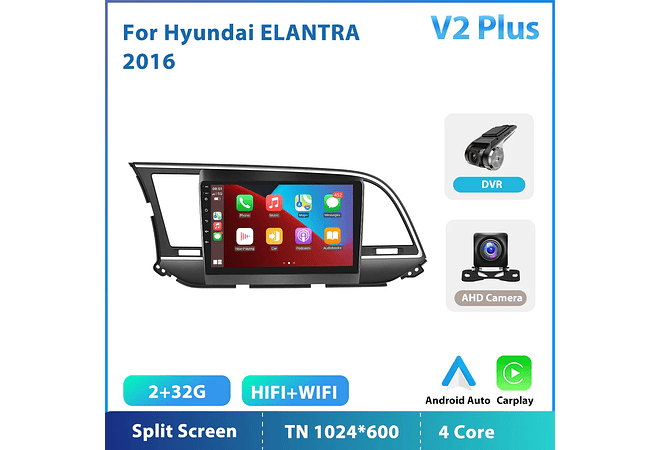 RD118 Android hyundai elantra 2016 1GB a 8GB RAM e 16GB a 128GB ROM com ou sem Carplay