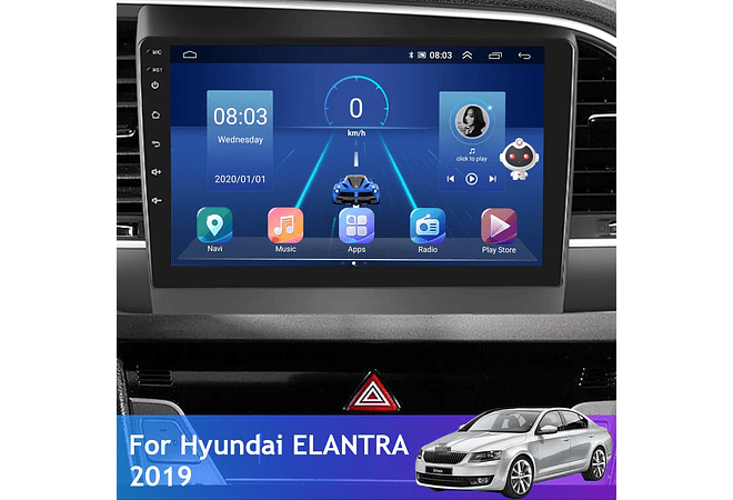 RD118 Android hyundai elantra 2016 1GB a 8GB RAM e 16GB a 128GB ROM com ou sem Carplay