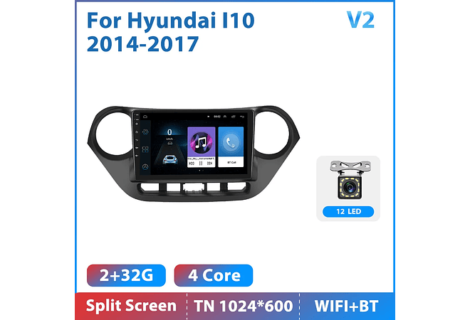 RD119 Android hyundai i10 2014-2017 1GB a 8GB RAM e 16GB a 128GB ROM com ou sem Carplay