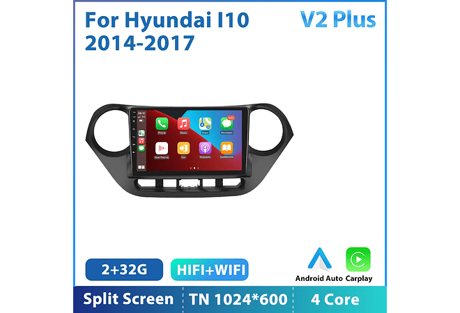 RD119 Android hyundai i10 2014-2017 1GB a 8GB RAM e 16GB a 128GB ROM com ou sem Carplay