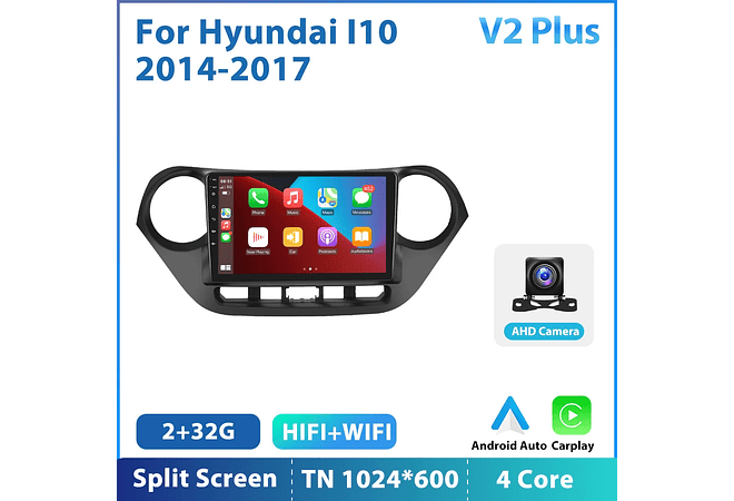 RD119 Android hyundai i10 2014-2017 1GB a 8GB RAM e 16GB a 128GB ROM com ou sem Carplay