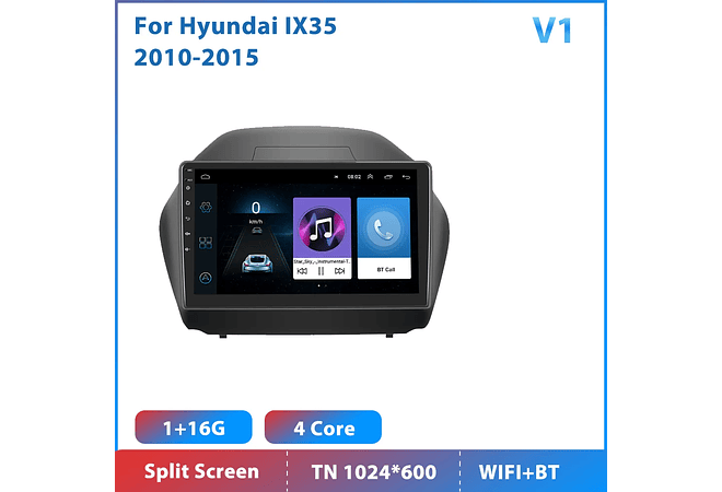 RD120 Android hyundai ix35 2010-2015 1GB a 8GB RAM e 16GB a 128GB ROM com ou sem Carplay