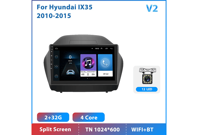 RD120 Android hyundai ix35 2010-2015 1GB a 8GB RAM e 16GB a 128GB ROM com ou sem Carplay