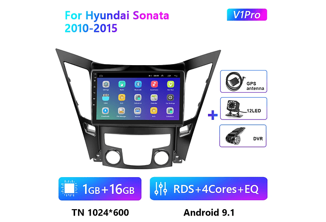 RD124 Android hyundai sonata 2010-2015 1GB a 8GB RAM e 16GB a 128GB ROM com ou sem Carplay