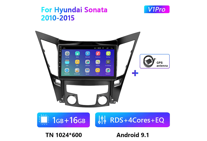 RD124 Android hyundai sonata 2010-2015 1GB a 8GB RAM e 16GB a 128GB ROM com ou sem Carplay