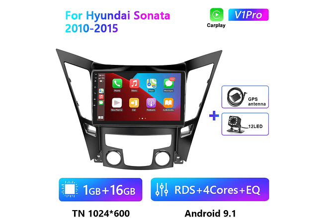RD124 Android hyundai sonata 2010-2015 1GB a 8GB RAM e 16GB a 128GB ROM com ou sem Carplay