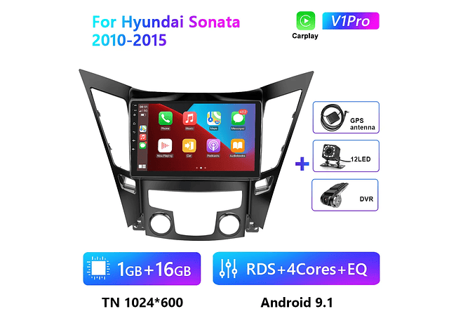 RD124 Android hyundai sonata 2010-2015 1GB a 8GB RAM e 16GB a 128GB ROM com ou sem Carplay