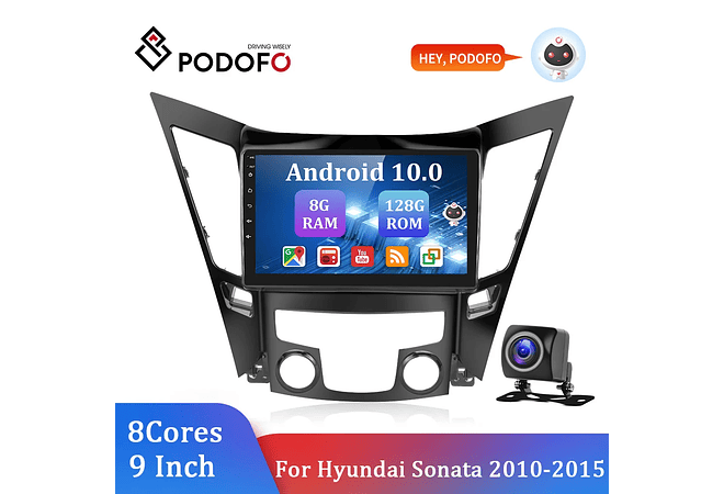 RD124 Android hyundai sonata 2010-2015 1GB a 8GB RAM e 16GB a 128GB ROM com ou sem Carplay