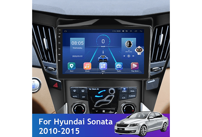 RD124 Android hyundai sonata 2010-2015 1GB a 8GB RAM e 16GB a 128GB ROM com ou sem Carplay