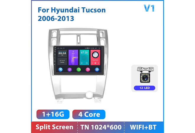 RD125 Android hyundai tucson 2006-2013 1GB a 8GB RAM e 16GB a 128GB ROM com ou sem Carplay