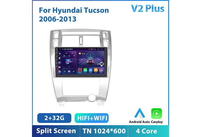 RD125 Android hyundai tucson 2006-2013 1GB a 8GB RAM e 16GB a 128GB ROM com ou sem Carplay