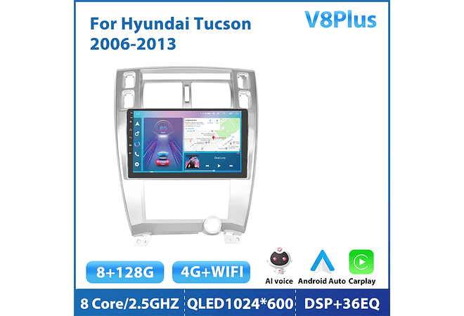 RD125 Android hyundai tucson 2006-2013 1GB a 8GB RAM e 16GB a 128GB ROM com ou sem Carplay