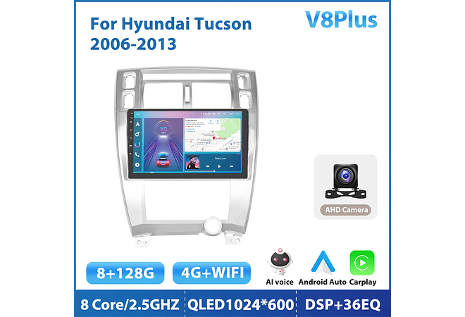 RD125 Android hyundai tucson 2006-2013 1GB a 8GB RAM e 16GB a 128GB ROM com ou sem Carplay