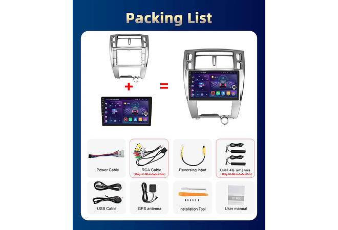 RD125 Android hyundai tucson 2006-2013 1GB a 8GB RAM e 16GB a 128GB ROM com ou sem Carplay