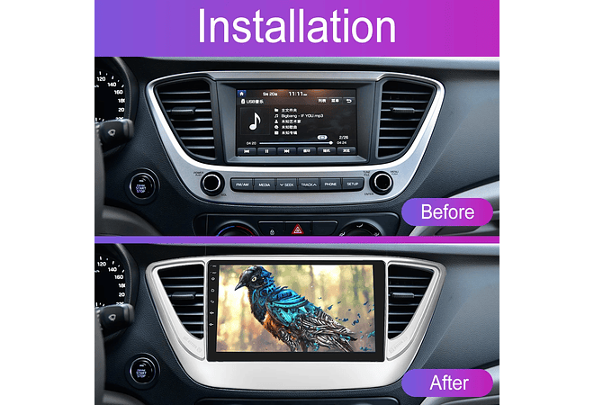 RD126 Android hyundai verna 2016 1GB a 8GB RAM e 16GB a 128GB ROM com ou sem Carplay