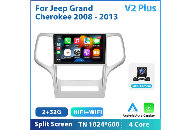 RD128 Android jeep grand cherokee 2008-2013 1GB a 8GB RAM e 16GB a 128GB ROM com ou sem Carplay
