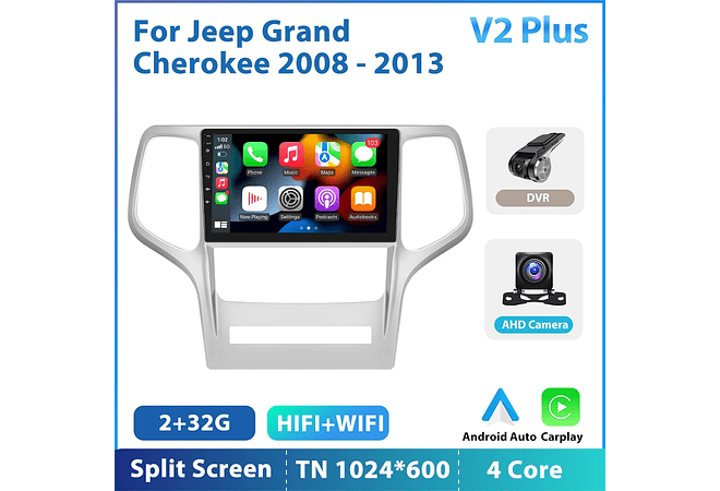 RD128 Android jeep grand cherokee 2008-2013 1GB a 8GB RAM e 16GB a 128GB ROM com ou sem Carplay