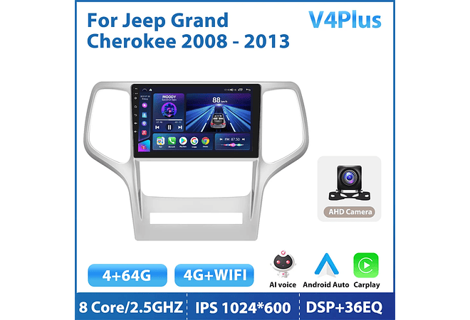 RD128 Android jeep grand cherokee 2008-2013 1GB a 8GB RAM e 16GB a 128GB ROM com ou sem Carplay